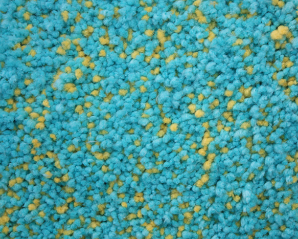 Microfiber Shaggy Rug Yellow and Blue mix Color