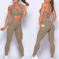 Ribbed Slimming Leggings og Sports Bra Set