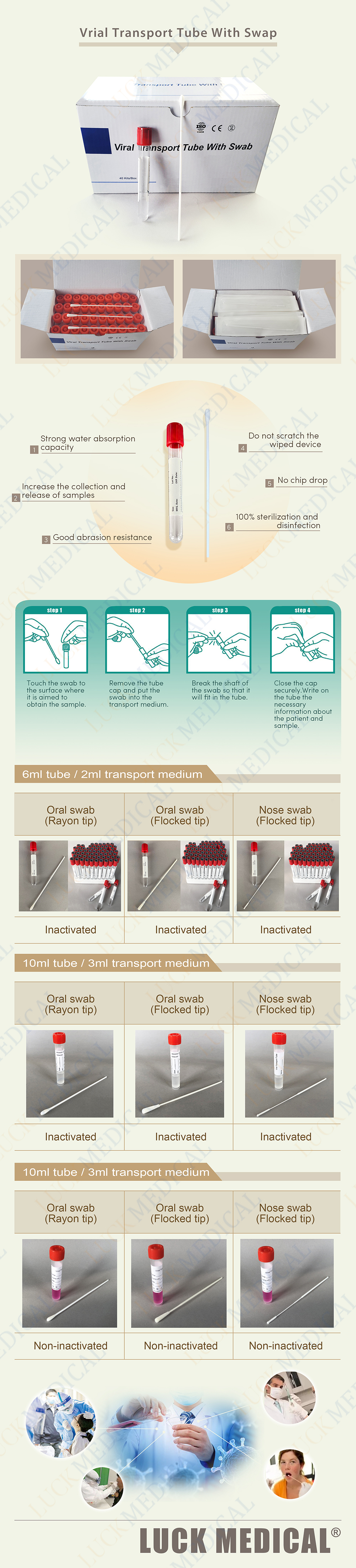 Vrial Transportrohr mit Tupferbeschreibung Vrial Transport tube with swab-describetion