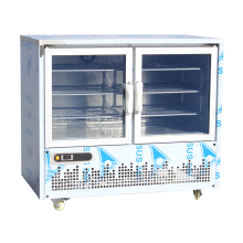 Under counter double glass door display refrigerator