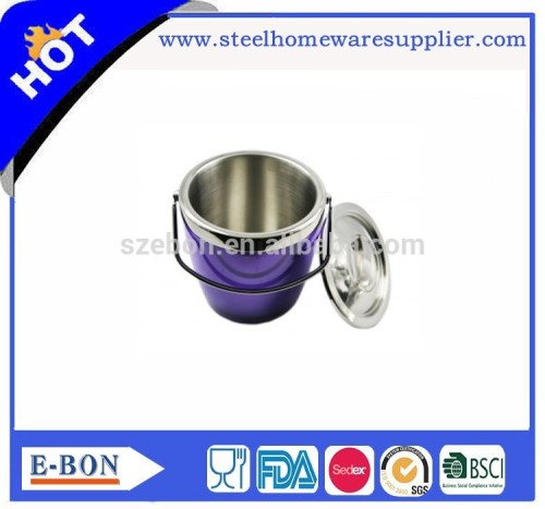 Stainless Steel Ice Bucket Double-Layer Portable Ice Bucket