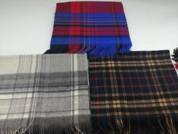 pure cashmere check scarf