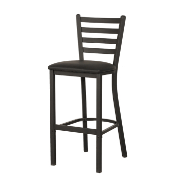 ladder back black metal barstool