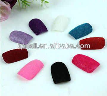 New design nail art flocking velvet false nail art tips