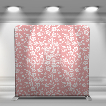 pink flower tension fabric straight display