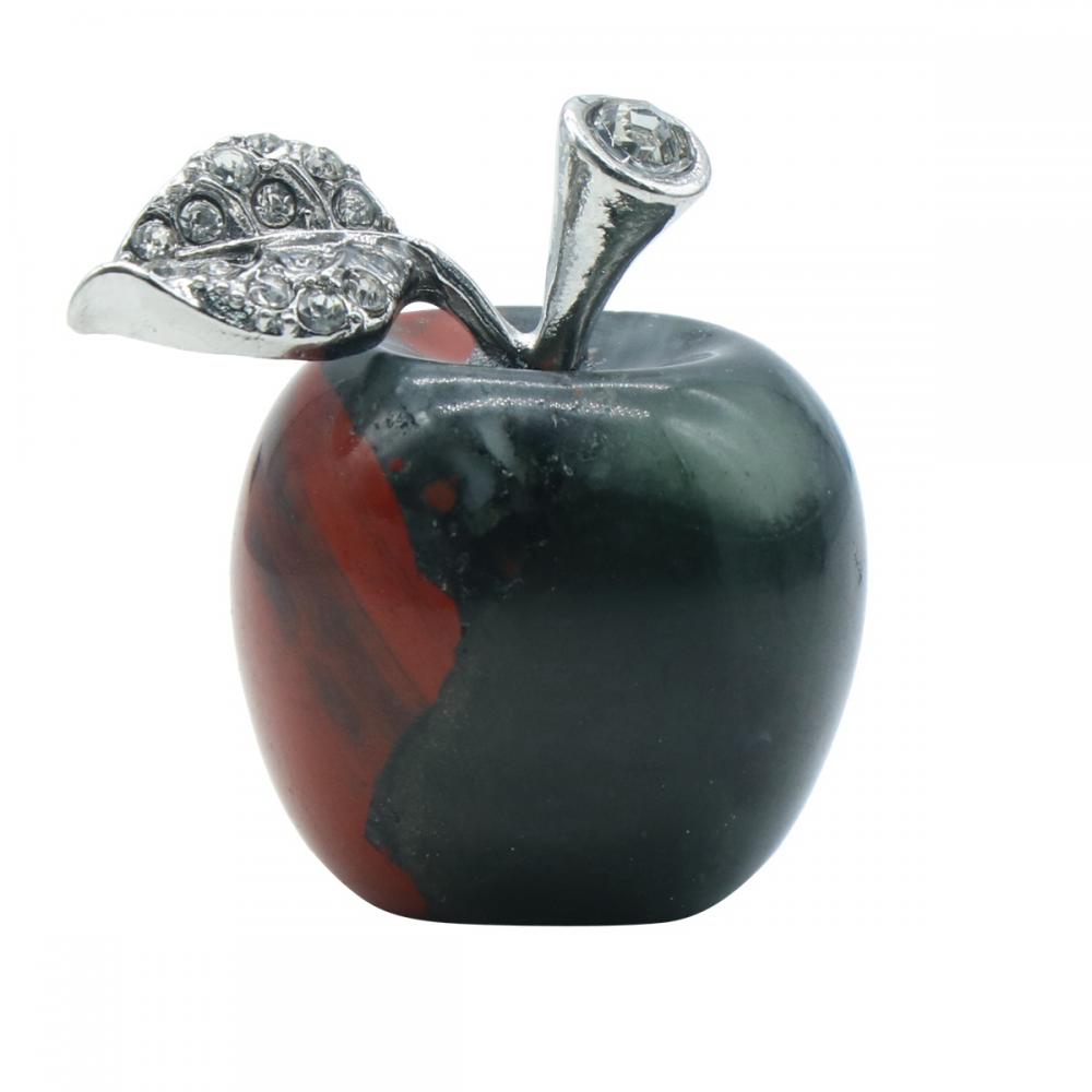 Bloodstone 1.0 pulgada Tallada Gemstone Gemstone Apple Crafts Decoración del hogar Regalos Mamá novia