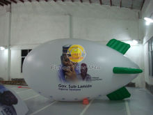 White Reusable Versatile Inflatable Advertising Helium Zeppelin With Digital Printing