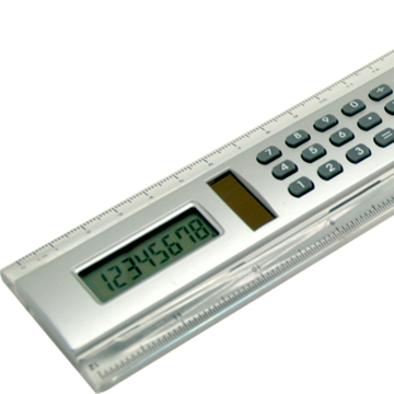 20cm length ruler with 8 digits calculator