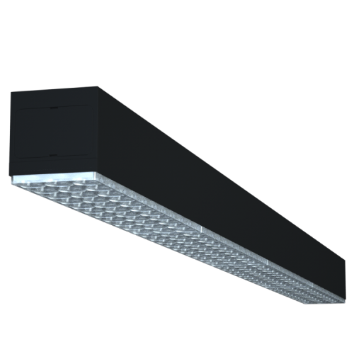 luminaire linéaire noir suspendu moderne pour supermarché