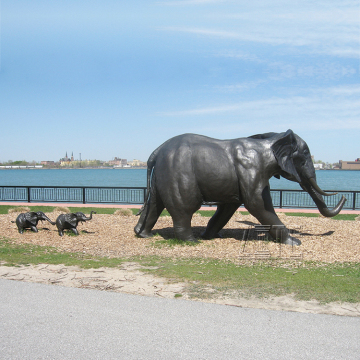 Classic Design Life Size Bronze Elephant Family Statues