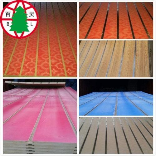 melamine laminated slotted mdf board with aluminum strips