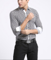 Print shirt met lange mouwen polka dot mens