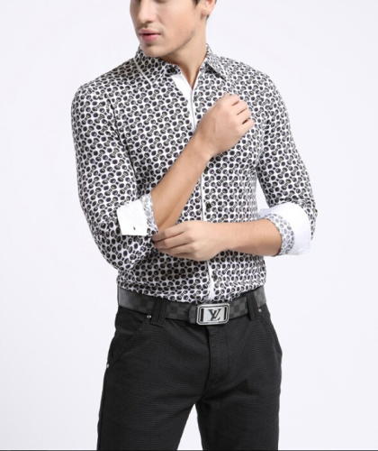 Mens' Polka Dot print Langarmshirt