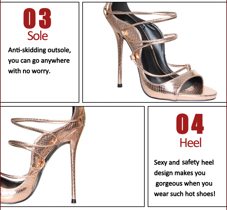 Gold Serpentine elegant high heel women sandals