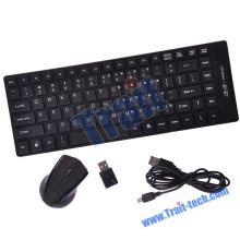 87 Keys Wireless Keyboard 2.4 GHZ Mouse Combos with Bulit In Lithium Battery
