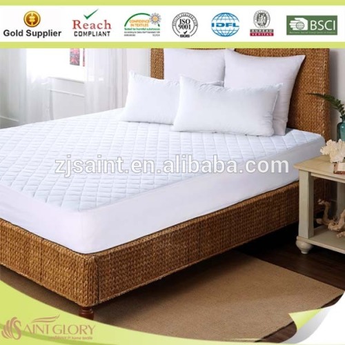 Luxury white pure cotton fabric with cotton filling soft waterproof mattress cover