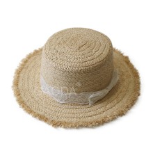 2017 fashion flat top lady straw hat