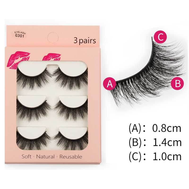 New waterproof mink false eyelashes Thick eyelashes high quality 3d mink false eyelashes 3 pairs wholesale