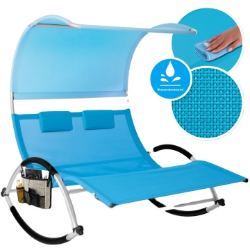 2023 New Design Double Sun Lounger with Sun Canopy