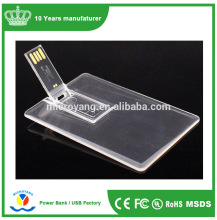full color imprint logo transparent usb flash dirve credit card shape usb flash memory