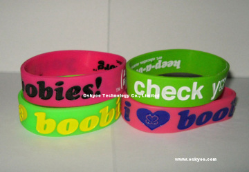 I Love Boobies Awareness Silicone Bracelets (P5104)