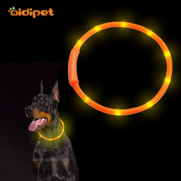 Silicone Recharge Led Flashing Tube Dog Collar