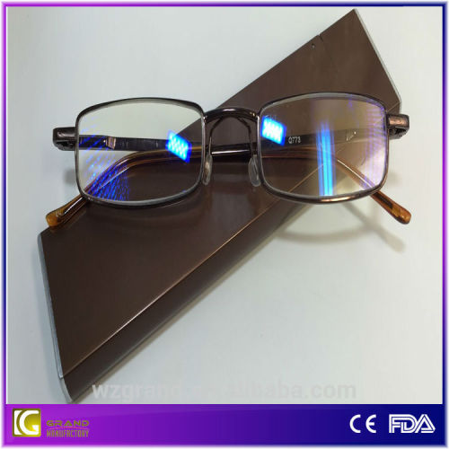 Folding Eyeglasses Frames with Metal Case wholesale patented rimless glasses