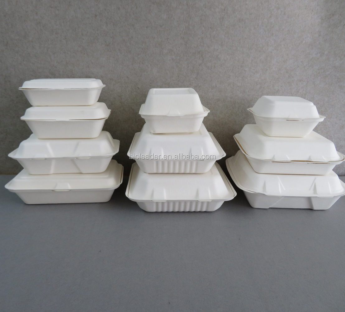 Sugar Cane Bagasse 8 Inch 3 Compartment Food Container