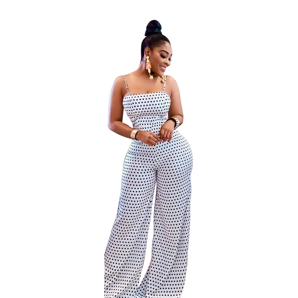 New Commodity Romper Women Polka Dots Elegant Jumpsuit Full Length One Shoulder Backless Womens Jumpsuits