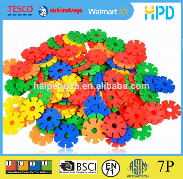 PP 3d puzzle plastic bricks toy snowflake game puzzle