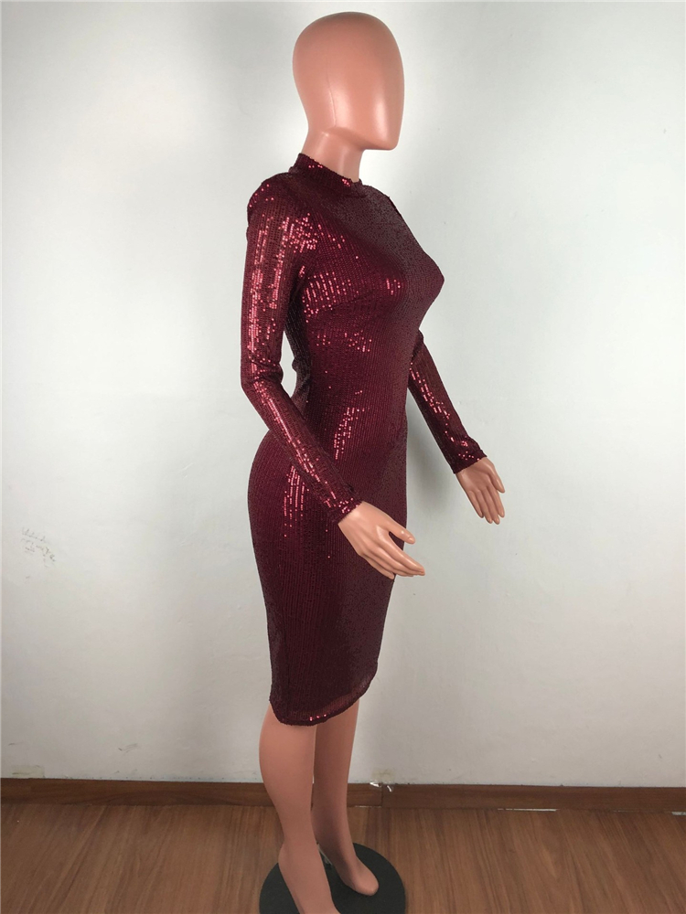 C6249 2020 fall winter women clothing sequined ethnic dresses party sexy dresses
