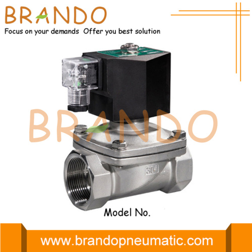 Válvula solenoide de acero inoxidable normalmente cerrada de 1,5 pulgadas