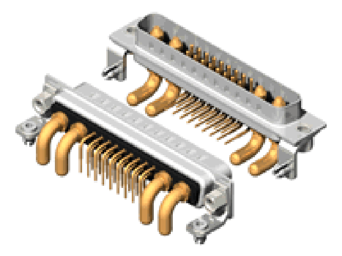 21W4 Mannelijke D-Sub Combo R / A High Current Connector