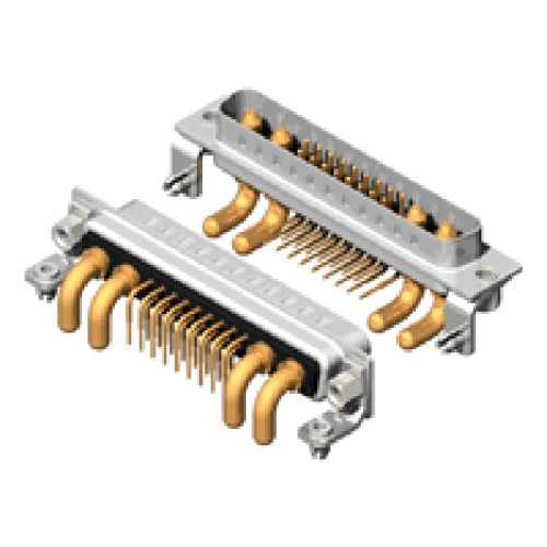 21W4 Mannelijke D-Sub Combo R / A High Current Connector