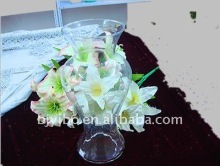 Large clear round glass ikebana vases