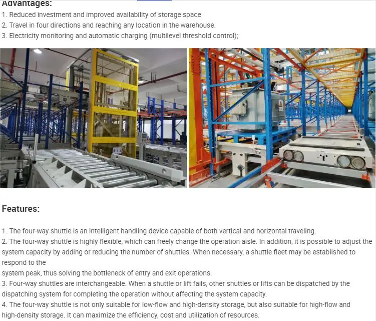 Heavy Duty Industrial Warehouse Powder Coated Automated Radio Shuttle Racking System