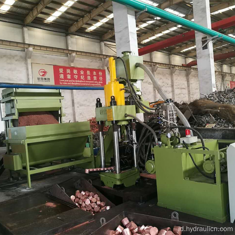 Hidrolik Scrap Tembaga Serutan Kuningan Briket Press