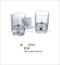 Wall Mounted Double Glass Tumble Holder Tooth Brush Holder For Bathroom Products