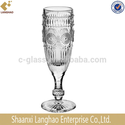 Pressed clear glass champagne flute