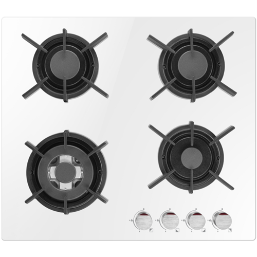 White Glass Hobs 4 Fire Burner