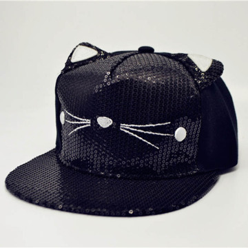 Bling Bling Cat Ear Snapback Cap