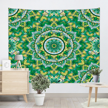 Böhmische Tapisserie Mandala Wandbehang indische Hippie Boho psychedelische Tapisserie für Wohnzimmer Schlafzimmer Home Wohnheim Dekor gelb und