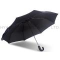 Poignée de crochet coupe-vent parapluie pliant homme noir