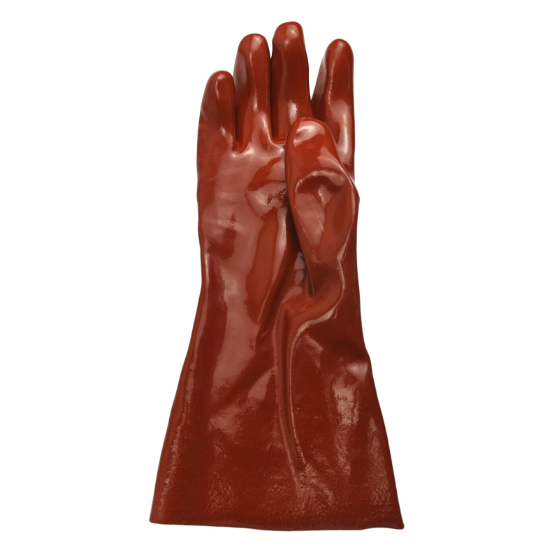 Dunkelrote PVC-beschichtete Handschuhe 14 &#39;&#39;