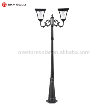 Europe design 2.35 m two heads lamp post for outside garden road lighting