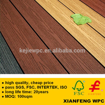 Fireproof Wood Plastic Composite Decking Boards Waterproof Outdoor Terrace Wood Grain WPC Flooring