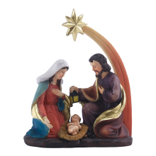 5-inch Nativity Holy Family Statue: A Resin Christmas Sculpture Decoration with a Bethlehem Star Figurine - Perfect Religious Gift