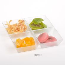 Plastic Disk Disposable Saucer Square 4 Compartment Tray
