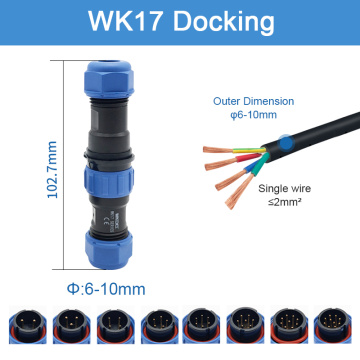 WK17 wasserdichte kreisförmige Multipol -Docking -Stecker