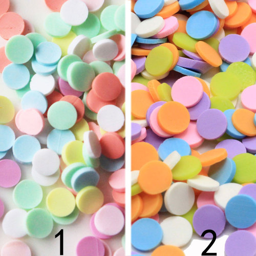 Candy Color Polymer Hot Clay Sprinkles 5mm 3D Tiny Round Shape Clay Slices Nail Stickers DIY Making Phone Deco Kid Toys